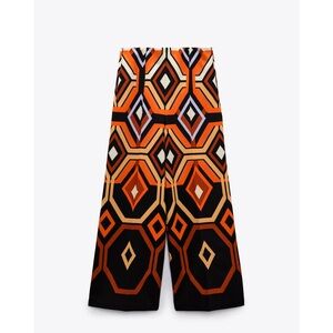 ZARA Geometric Crop Wide Leg Pants